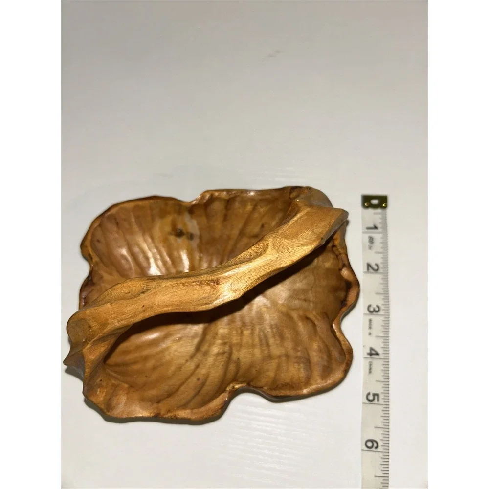 Artisan‎ HANDCARVED WOODEN BASKET/BOWL w/handle. Handcarved Tree Trunk Root - Picture 7 of 7